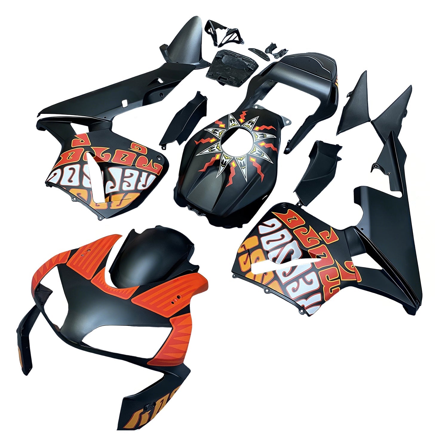 2003-2004 Honda CBR 600 RR Black Matte Valentino Rossi Moto Racing Fairings Generic
