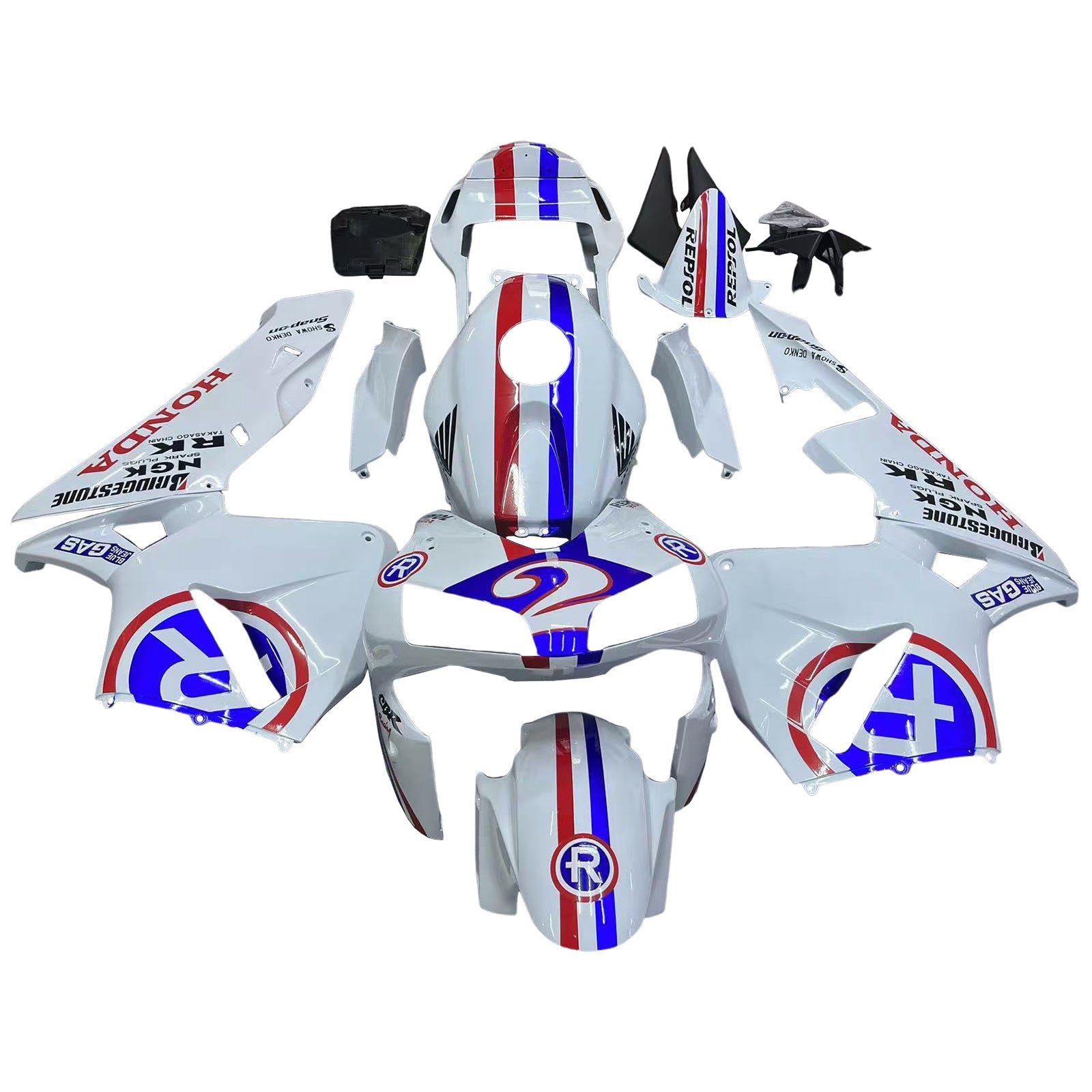 Fairings 2003-2004 Honda CBR 600 RR No.2 White Repsol Racing Generic