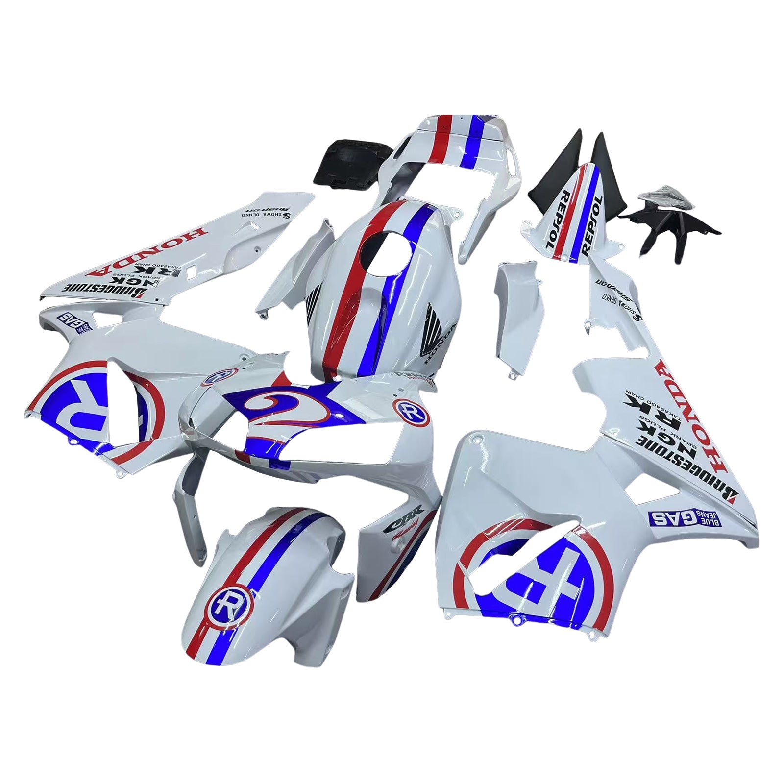 Fairings 2003-2004 Honda CBR 600 RR No.2 White Repsol Racing Generic