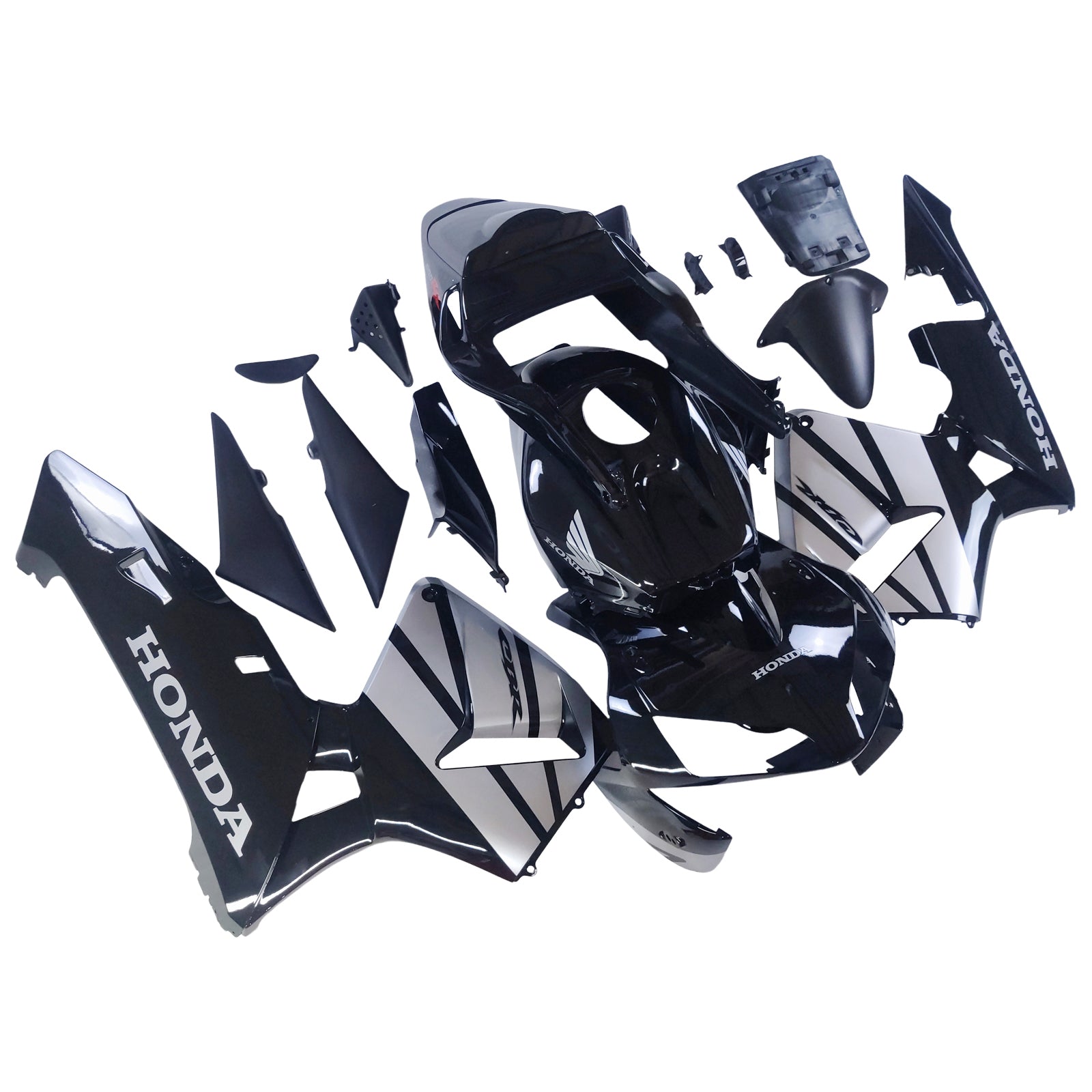 2003-2004 Honda CBR 600 RR Black & Silver CBR Racing Fairings Generic