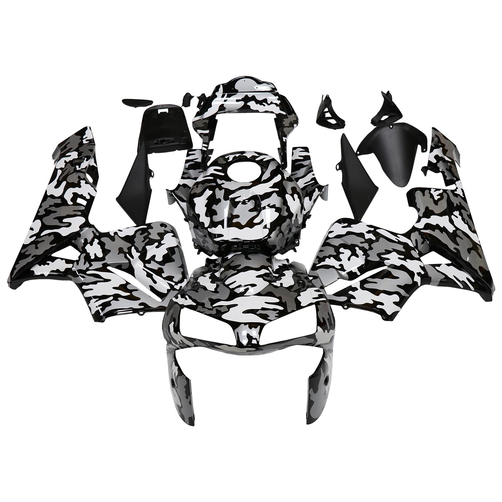 2003-2004 Honda CBR 600 RR Black White Silver Camouflage Racing Fairings Generic