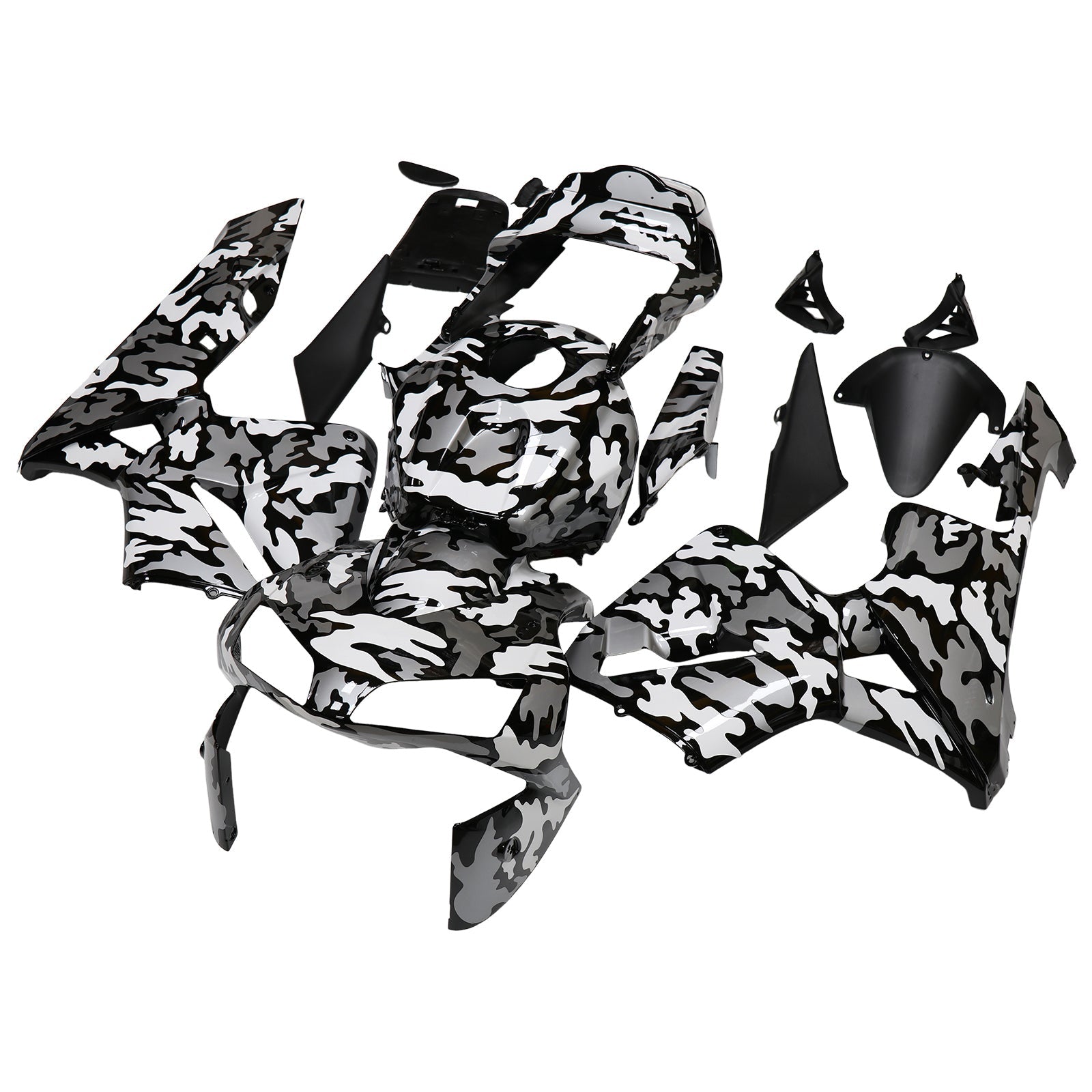 2003-2004 Honda CBR 600 RR Black White Silver Camouflage Racing Fairings Generic