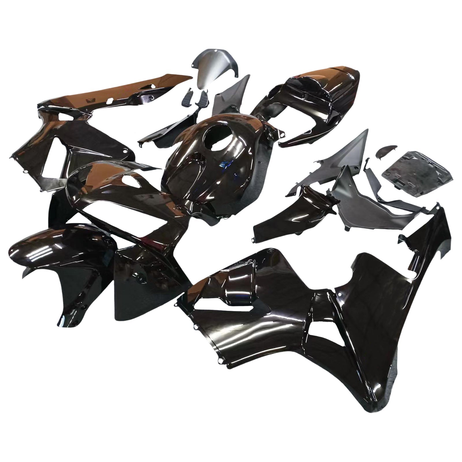 2005-2006 CBR600RR Bodywork Fairing Black ABS Injection Molded Plastics Set Generic