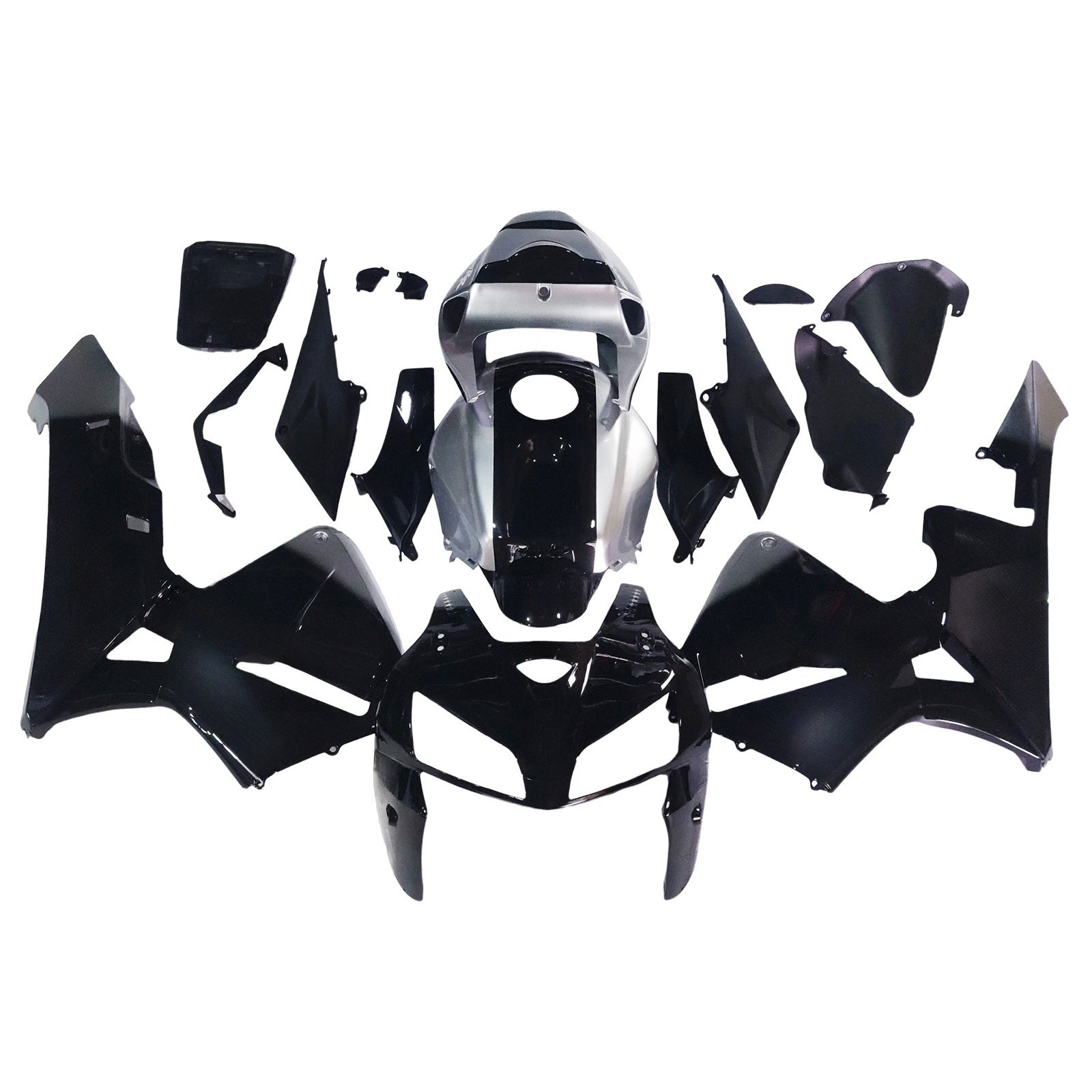 2005-2006 Honda CBR 600 RR Black & Silver SevenStars Racing Fairings Generic