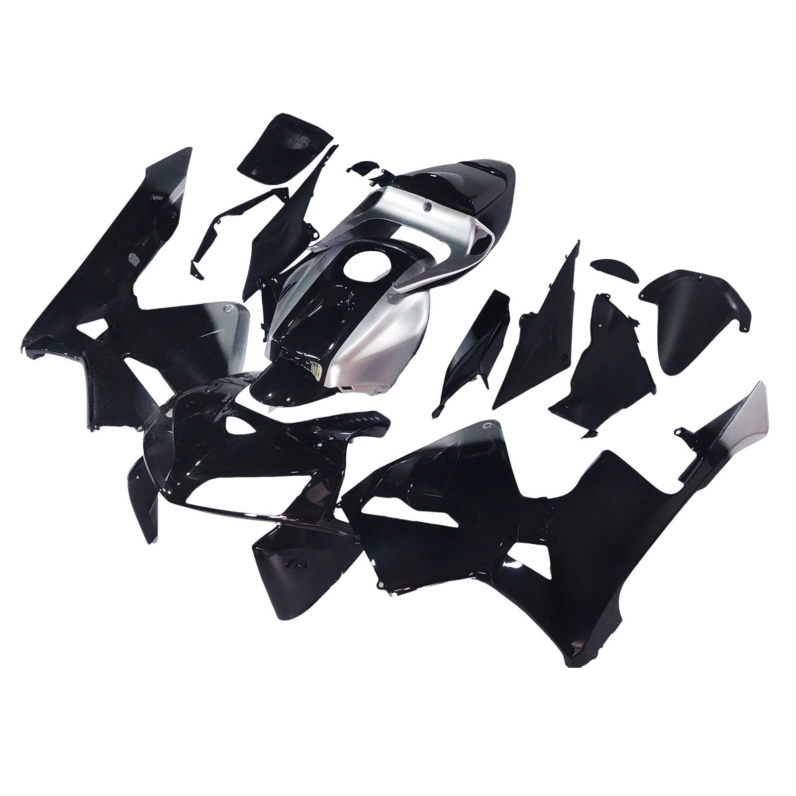 2005-2006 Honda CBR 600 RR Black & Silver SevenStars Racing Fairings Generic