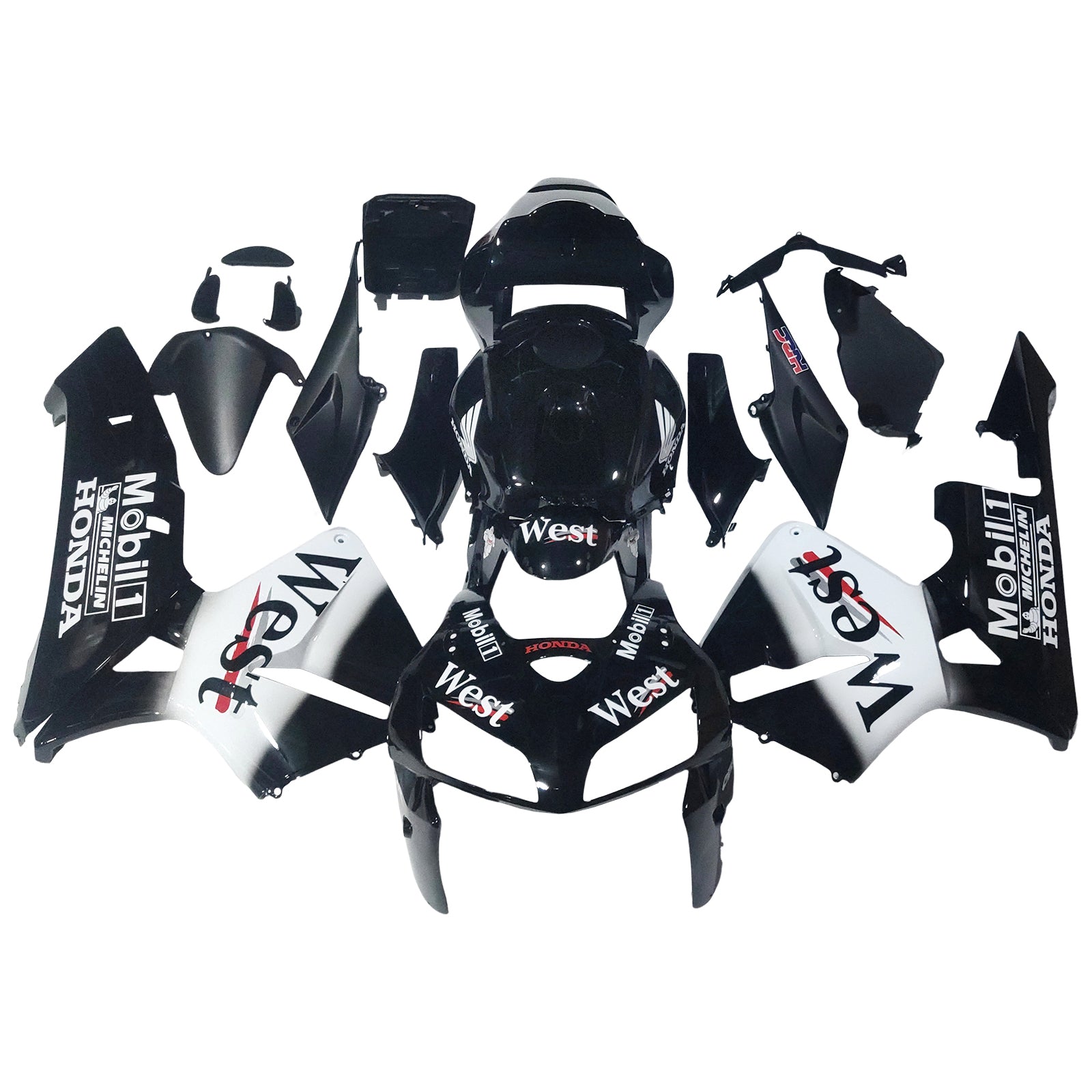 2005-2006 Honda CBR 600 RR Black West Racing Fairings Generic