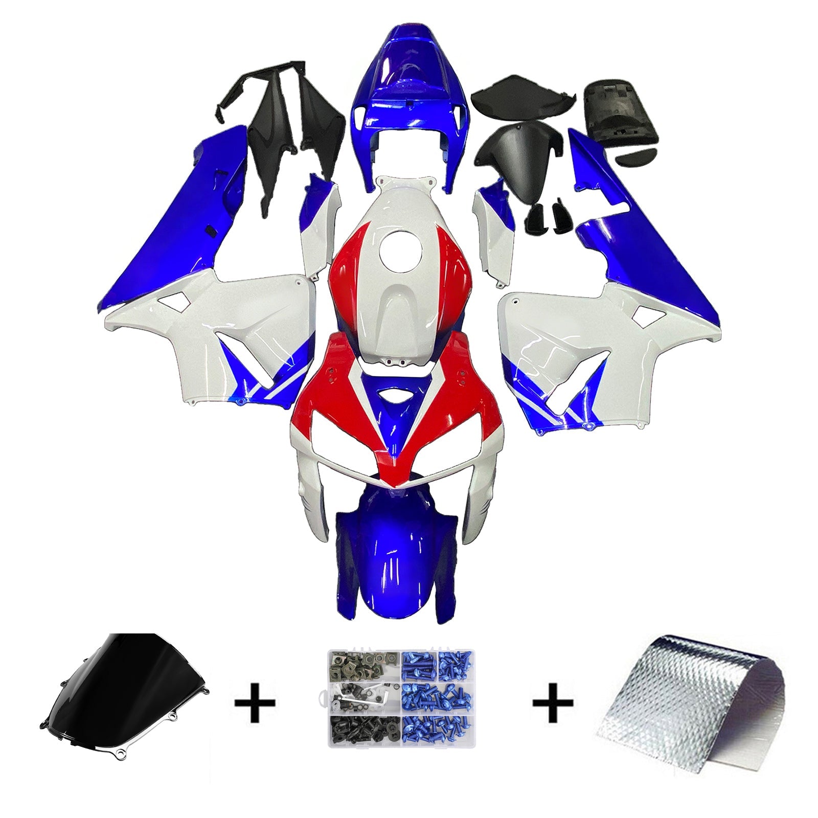 2005-2006 Honda CBR 600 RR Red White Blue HRC Racing Fairings Generic