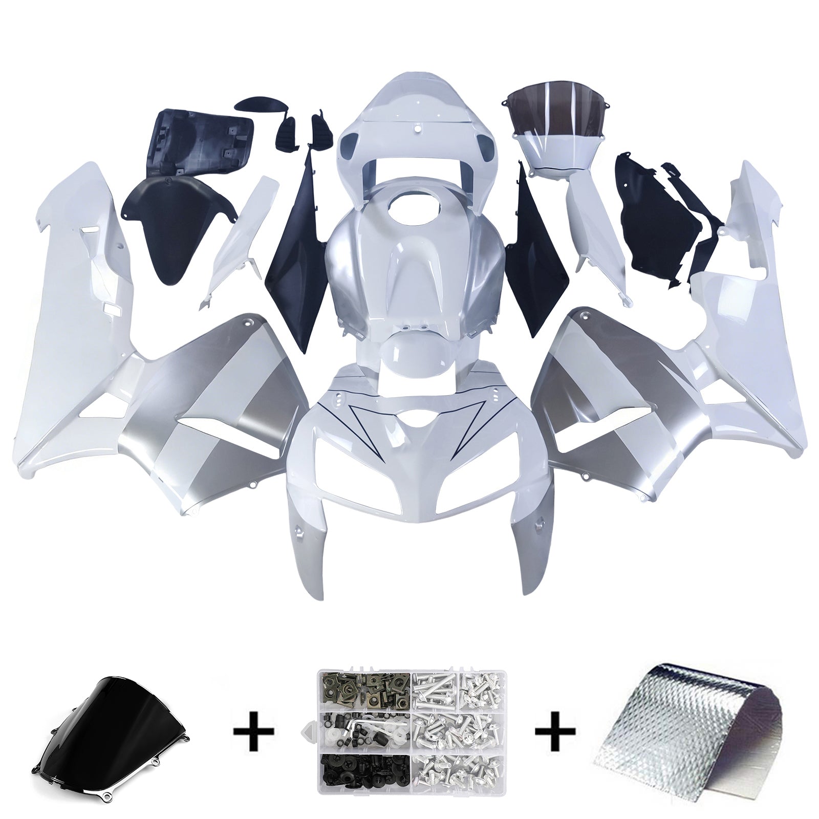 2005-2006 Honda CBR 600 RR White & Silver Repsol Racing Fairings Generic