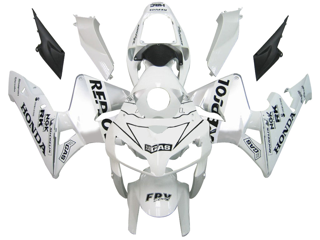 2005-2006 CBR600RR Bodywork Fairing White ABS Injection Molded Plastics Set Generic