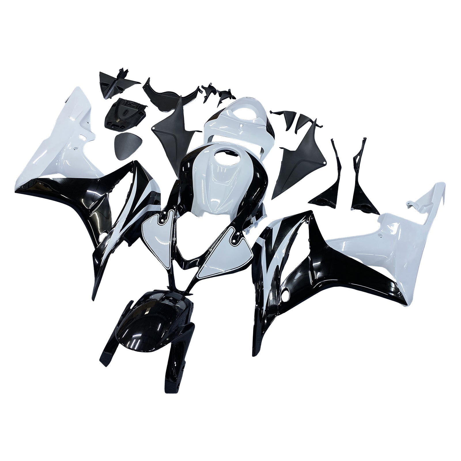 2007-2008 Honda CBR 600 RR Black & White CBR Racing Fairings Generic