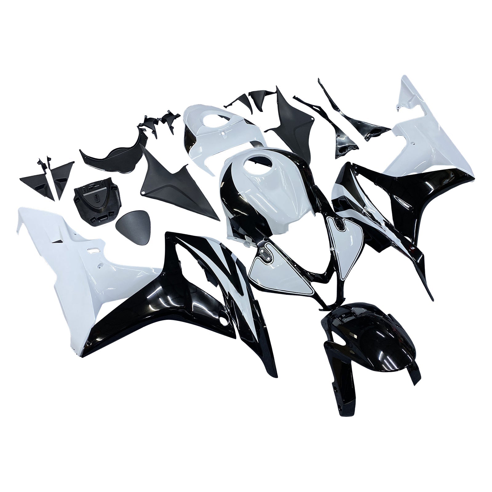 2007-2008 Honda CBR 600 RR Black & White CBR Racing Fairings Generic