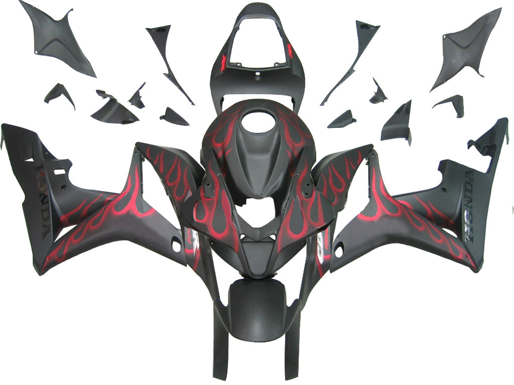 2007-2008 CBR600RR Bodywork Fairing Black ABS Injection Molded Plastics Set Generic