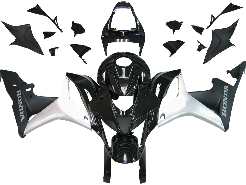 2007-2008 CBR600RR Bodywork Fairing Black ABS Injection Molded Plastics Set Generic