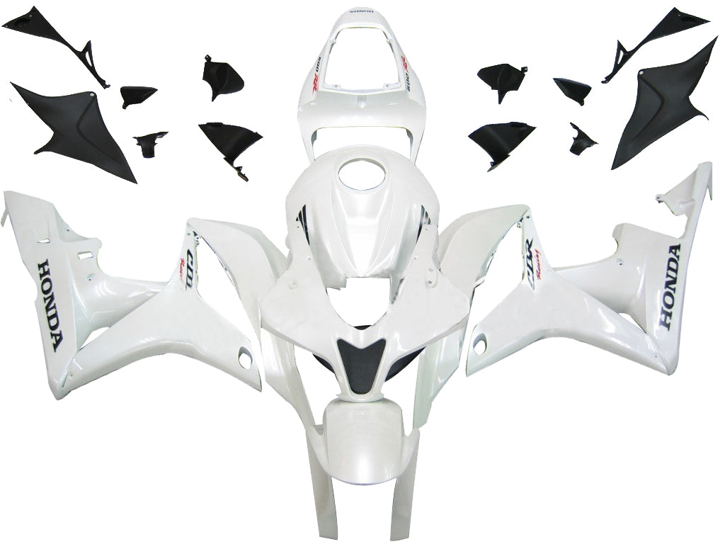 2007-2008 CBR600RR Bodywork Fairing White ABS Injection Molded Plastics Set Generic