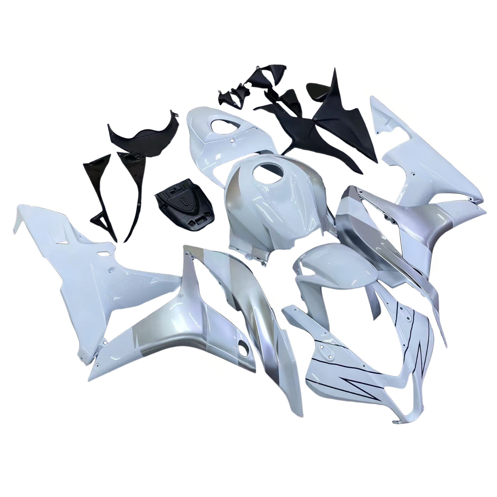 2007-2008 Honda CBR 600 RR Silver & White Repsol Racing Fairings Generic