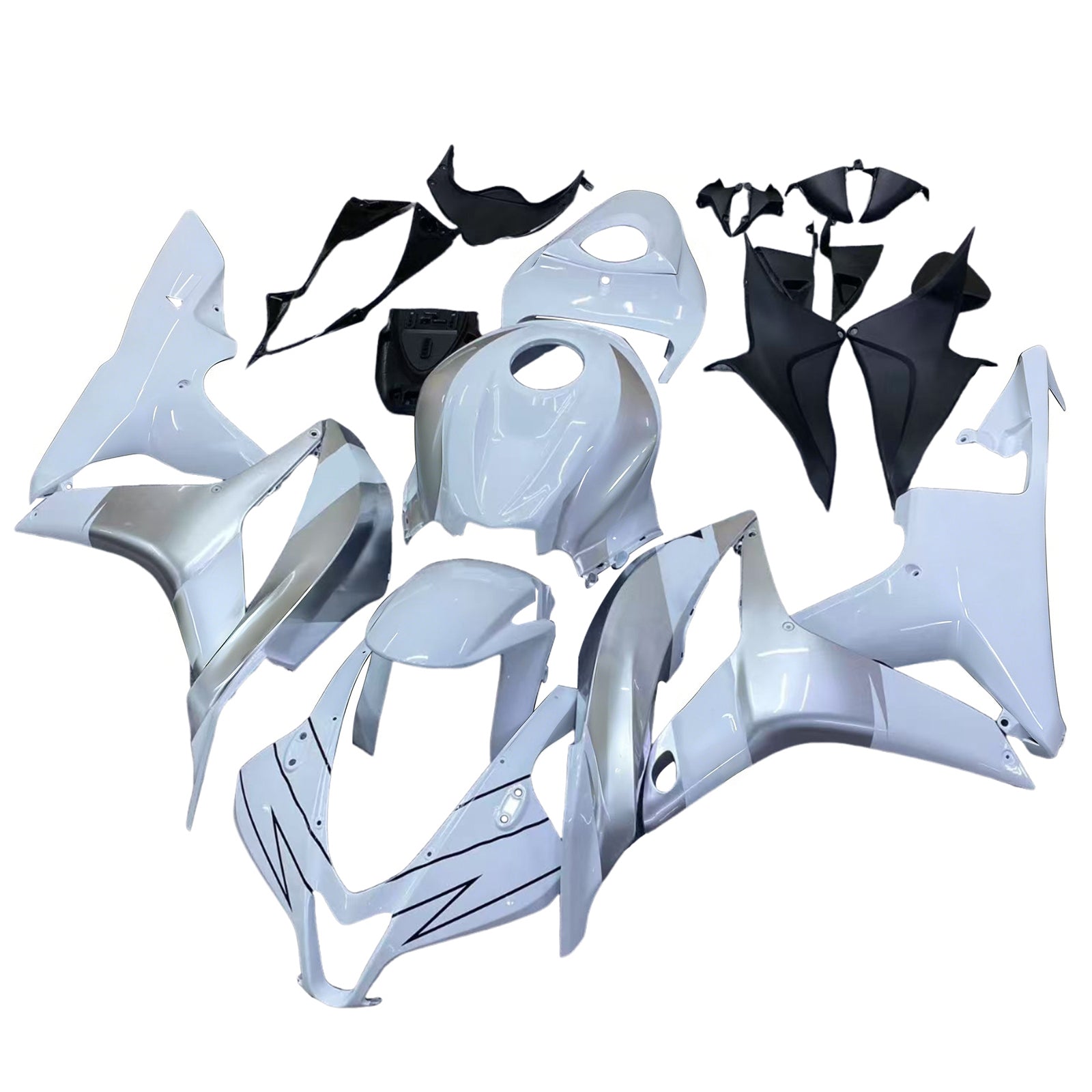 2007-2008 Honda CBR 600 RR Silver & White Repsol Racing Fairings Generic