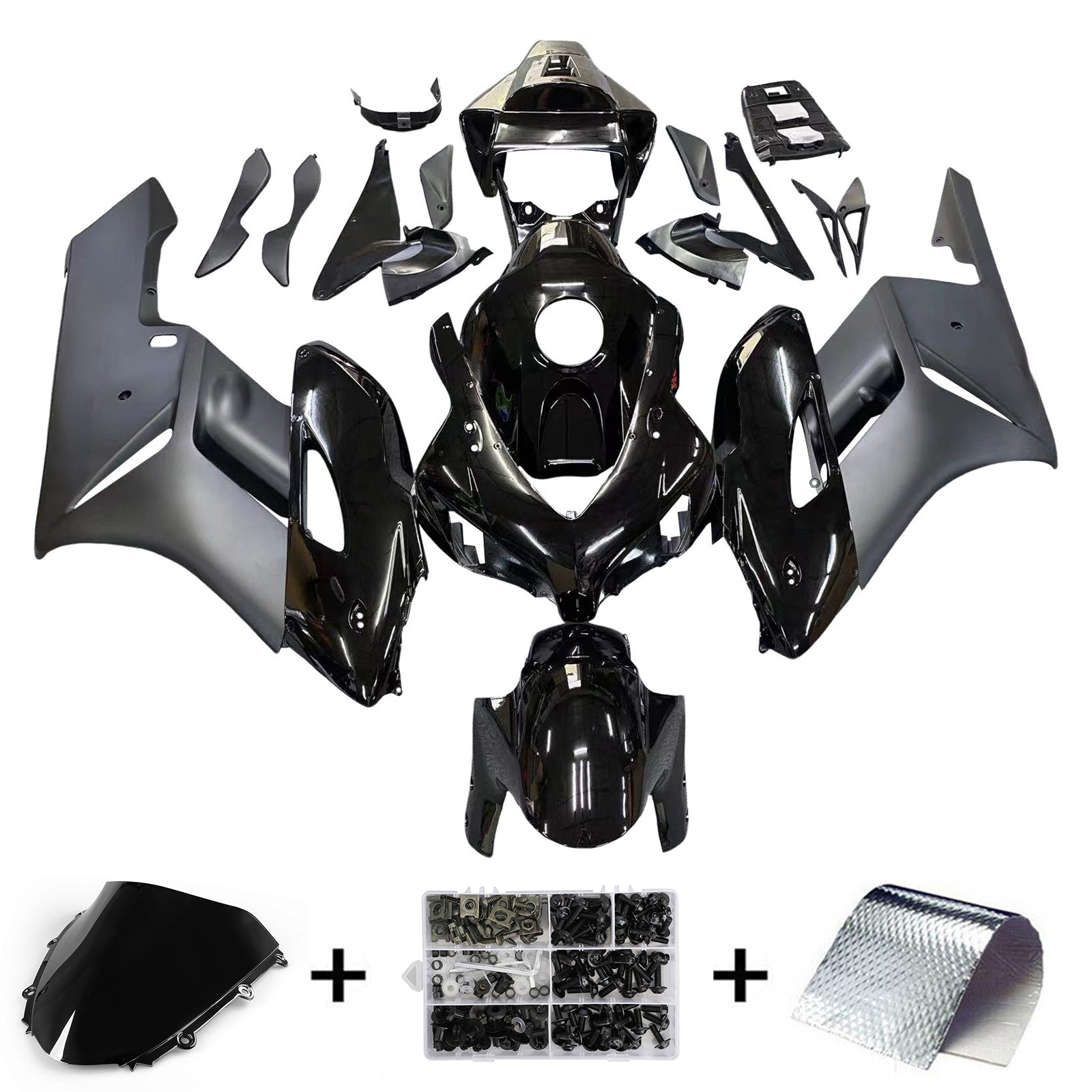 2004-2005 Honda CBR 1000 RR All Black RR Honda Racing Amotopart Fairings