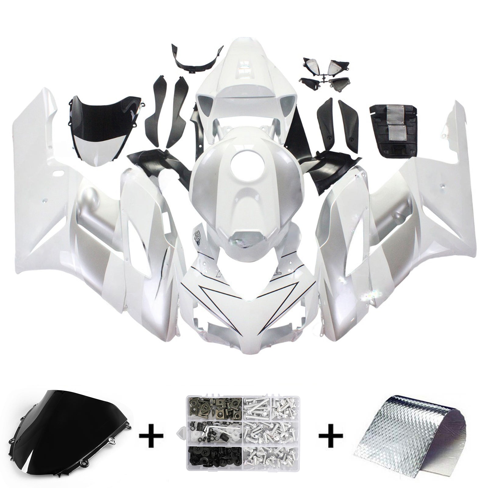 2004-2005 Honda CBR 1000 RR Amotopart Fairings White Silver Repsol Racing Customs Fairing