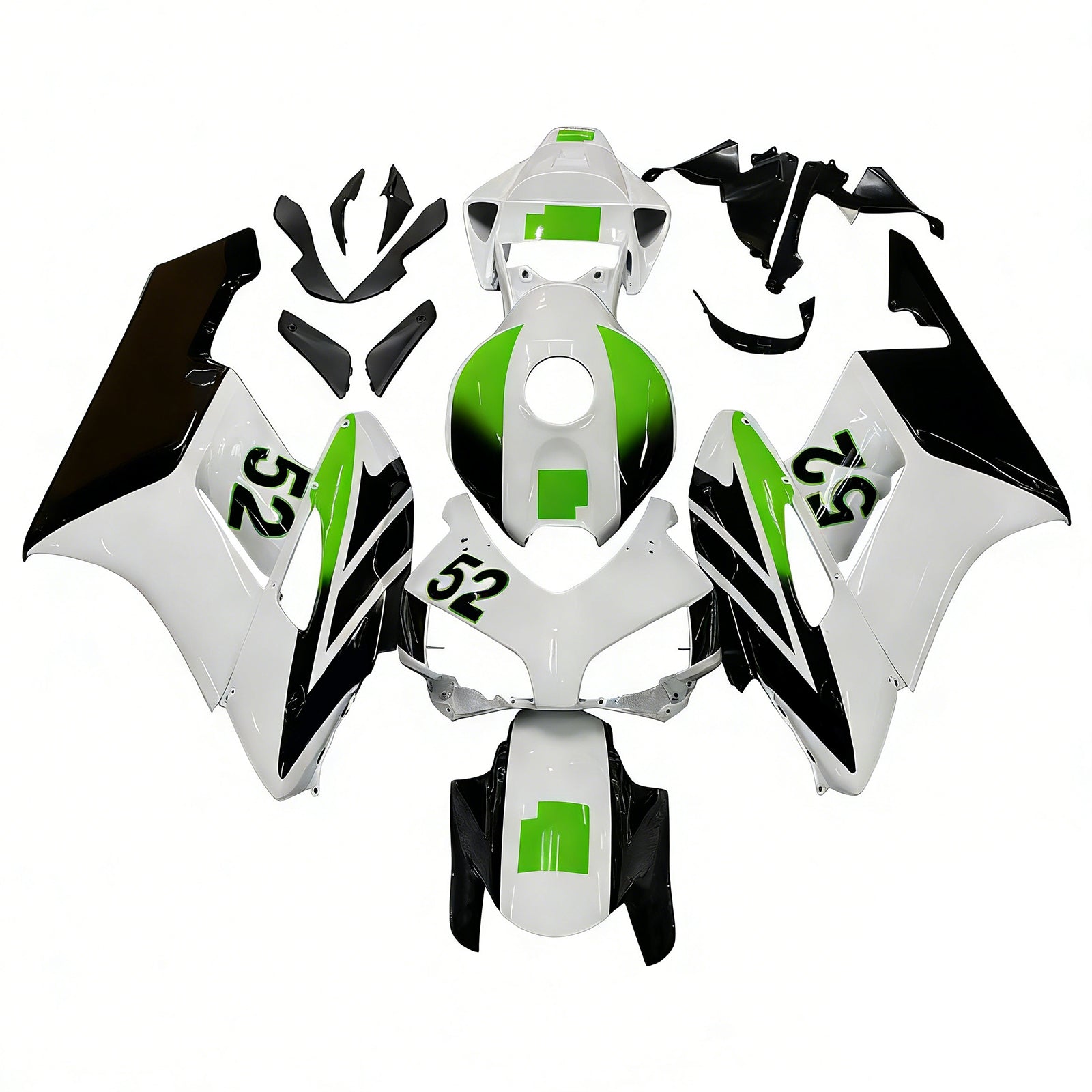 2004-2005 Honda CBR 1000 RR Amotopart Fairings White No.52 Hannspree Racing Customs Fairing
