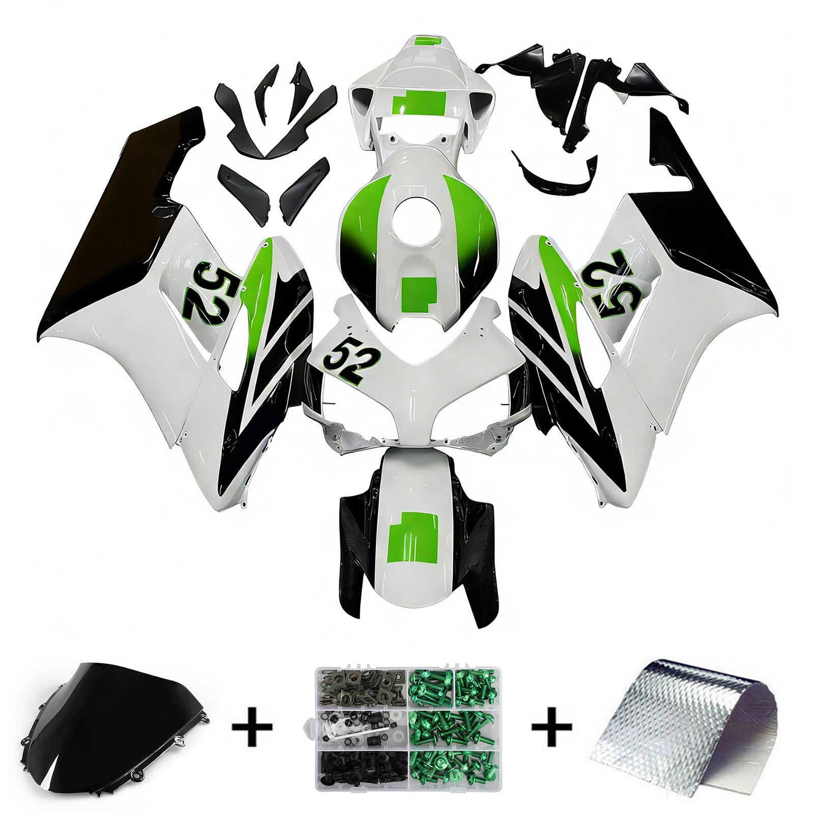 2004-2005 Honda CBR 1000 RR Amotopart Fairings White No.52 Hannspree Racing Customs Fairing
