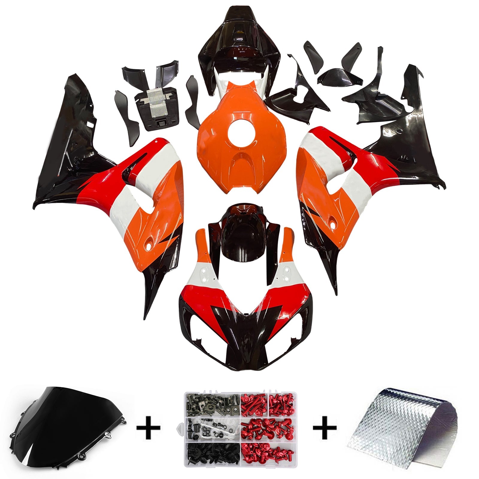 2006-2007 CBR1000RR Bodywork Fairing Orange ABS Injection Molded Plastics Set Generic