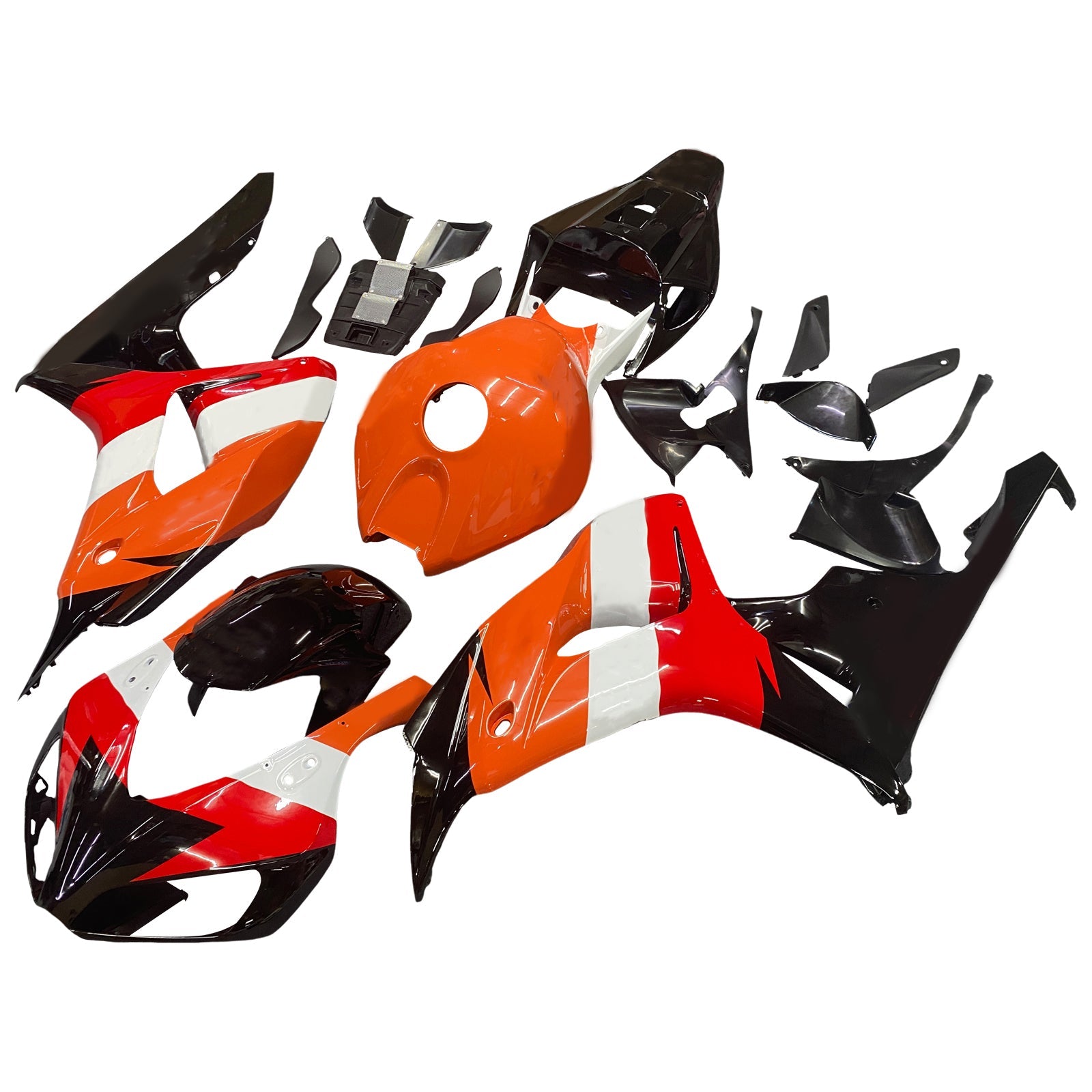 Fairings 2006-2007 Honda CBR 1000 RR Black Orange Repsol Racing Generic