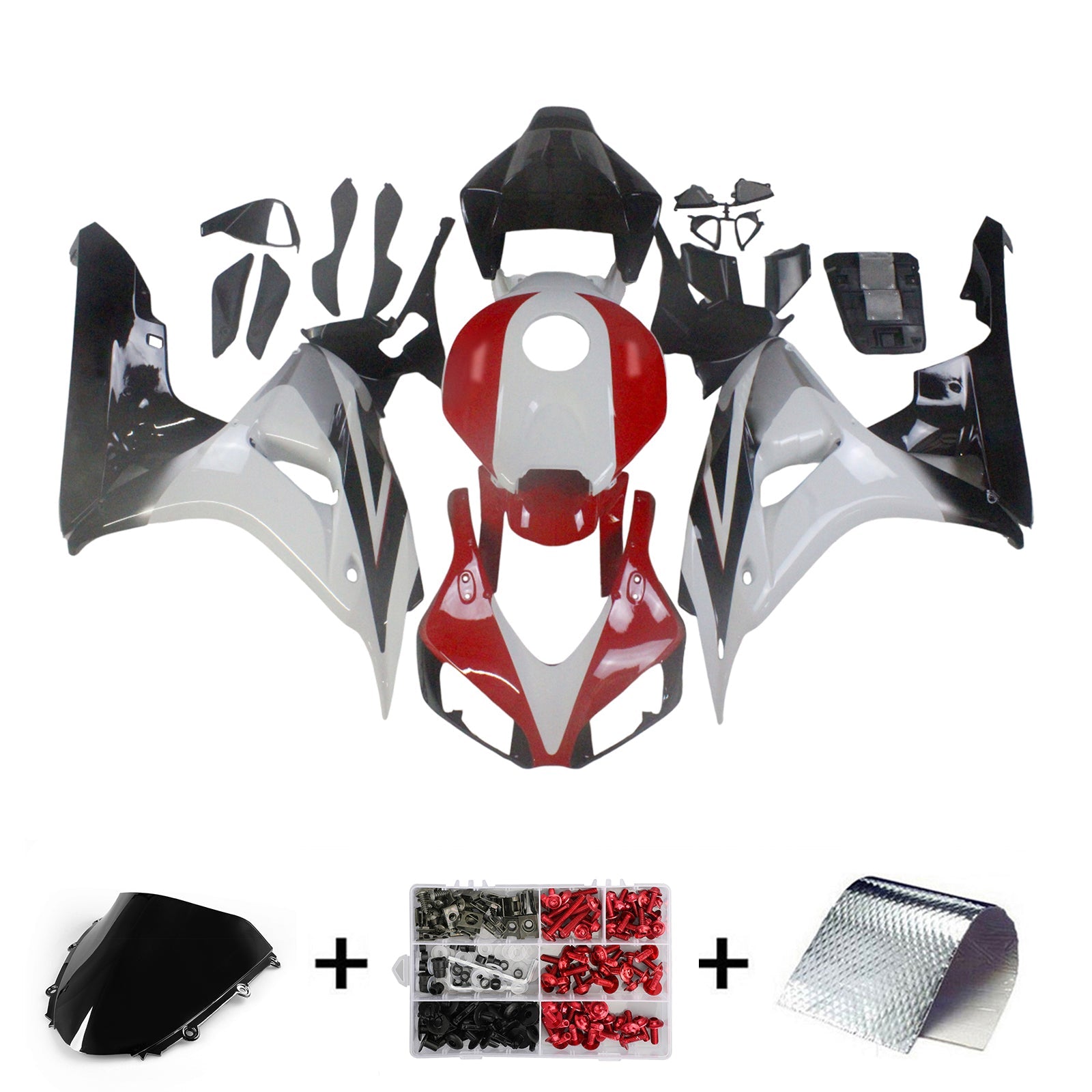 2006-2007 CBR1000RR Bodywork Fairing Red ABS Injection Molded Plastics Set Generic