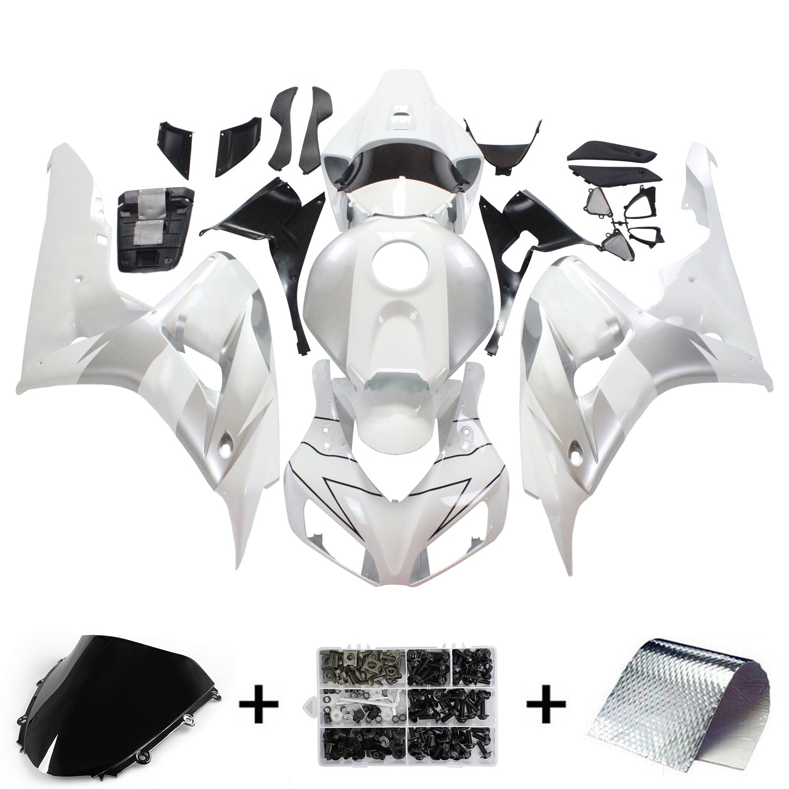2006-2007 Honda CBR 1000 RR White & Silver Repsol Racing Fairings Generic