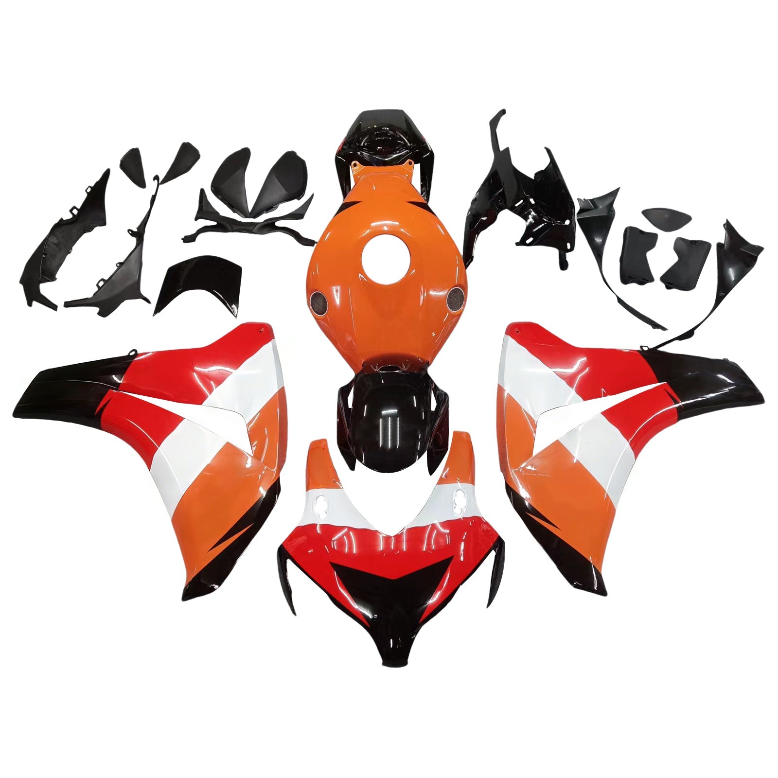 Fairings 2008-2011 Honda CBR 1000 RR Black Orange Repsol Racing Generic