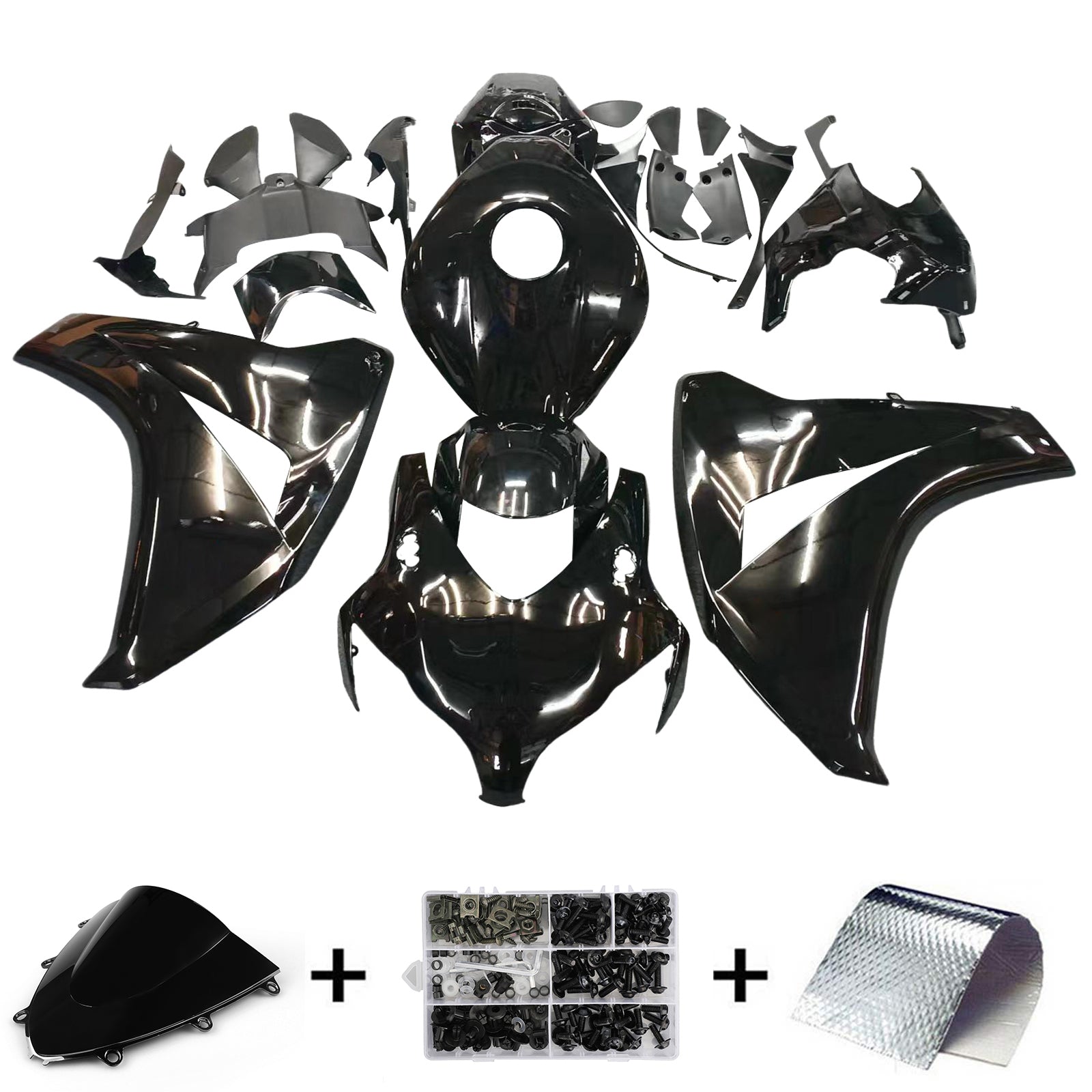 2008-2011 Honda CBR1000RR All Black Fairing Kit Generic