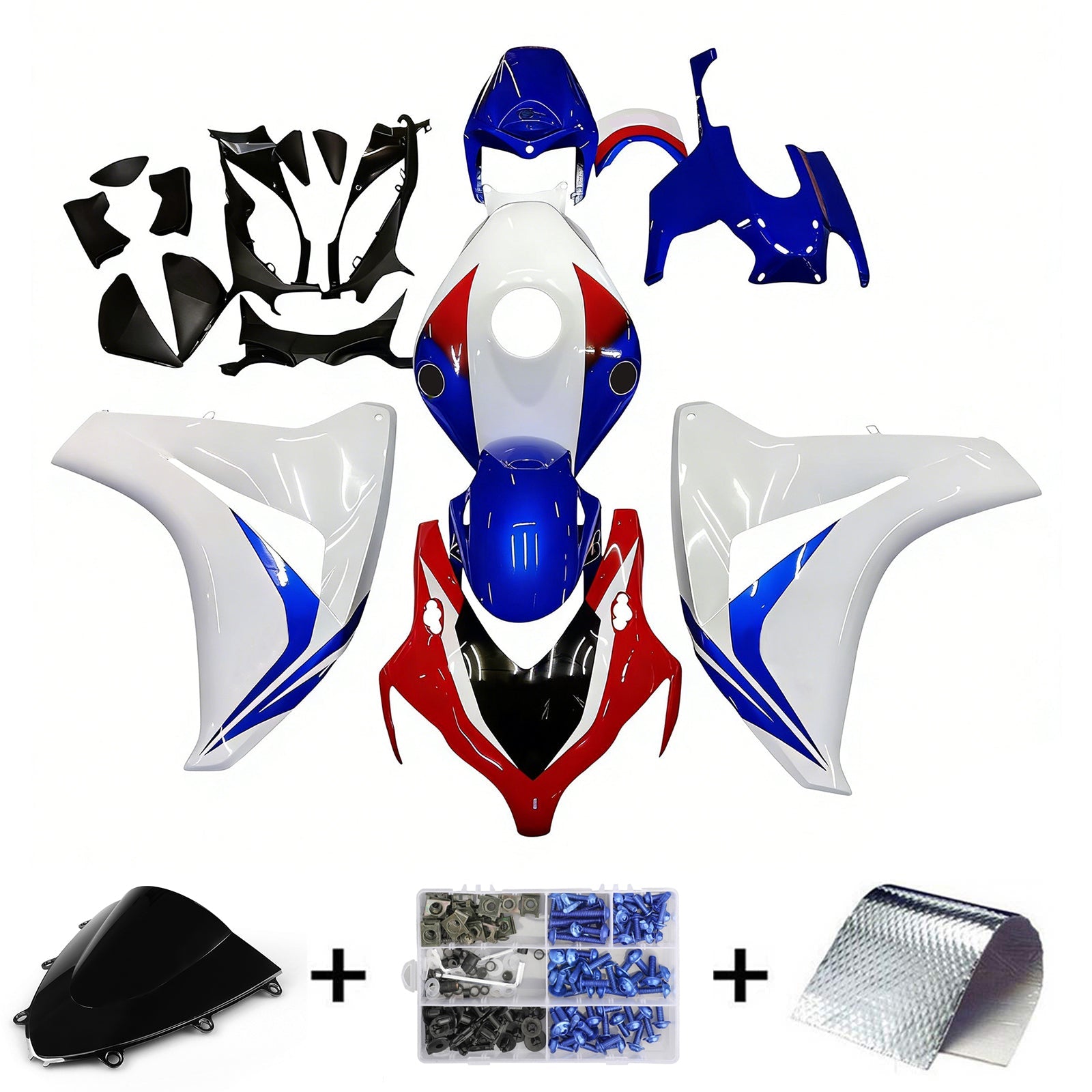2008-2011 Honda CBR 1000 RR Red Whit Blue HRC Racing Fairings Generic