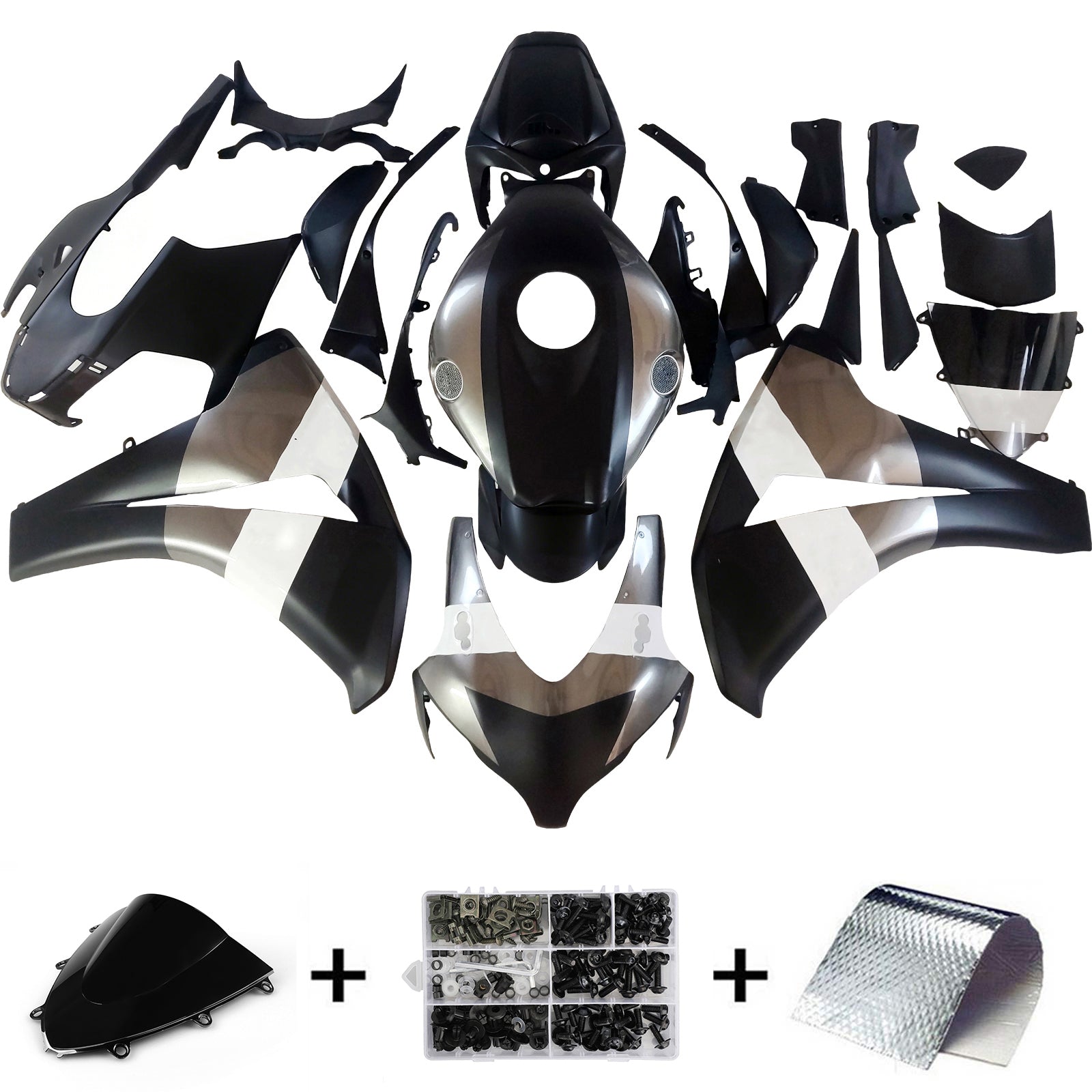 Fairings 2008-2011 Honda CBR 1000 RR Black Silver Repsol Racing Generic