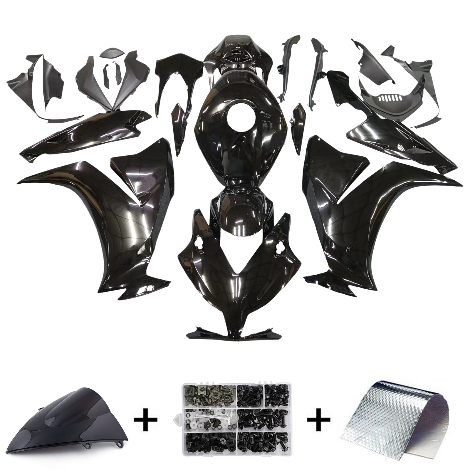 2012-2016 Honda CBR1000RR Black CBR Racing Fairings Generic