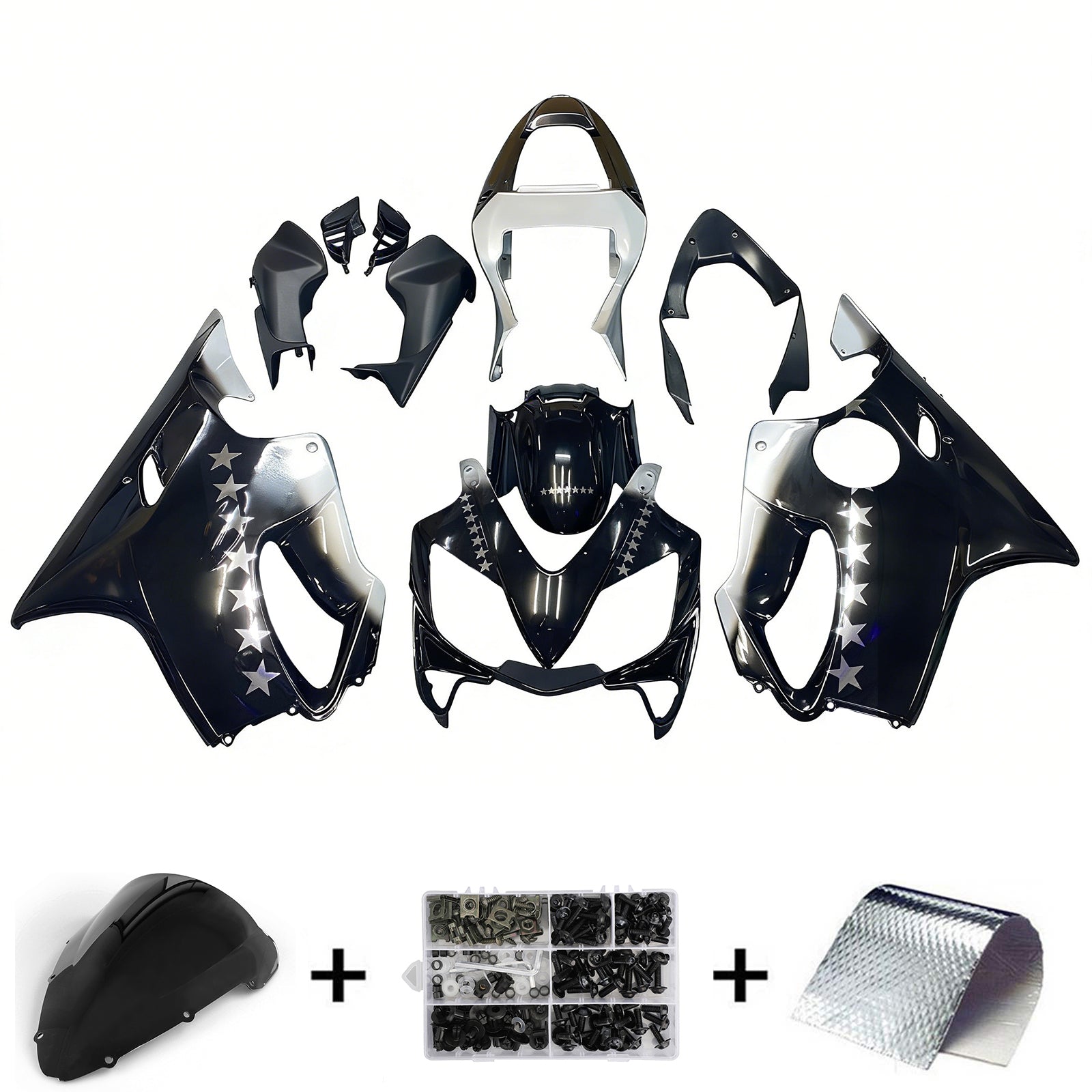 2001-2003 Honda CBR 600 F4i Black SevenStars Racing Fairings Generic