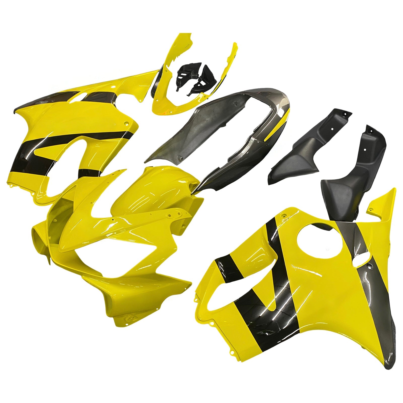 2004-2007 Honda CBR 600 F4i Yellow & Black CBR Racing Fairings Generic