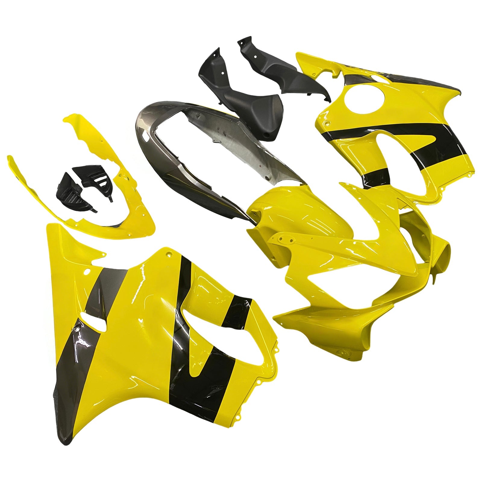 2004-2007 Honda CBR 600 F4i Yellow & Black CBR Racing Fairings Generic