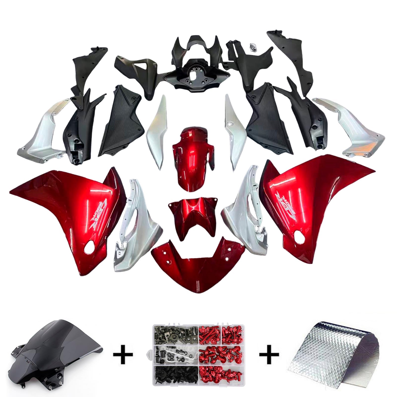 2011-2015 Honda CBR250R Amotopart Fairings Red Silver CBR Racing Customs Fairing