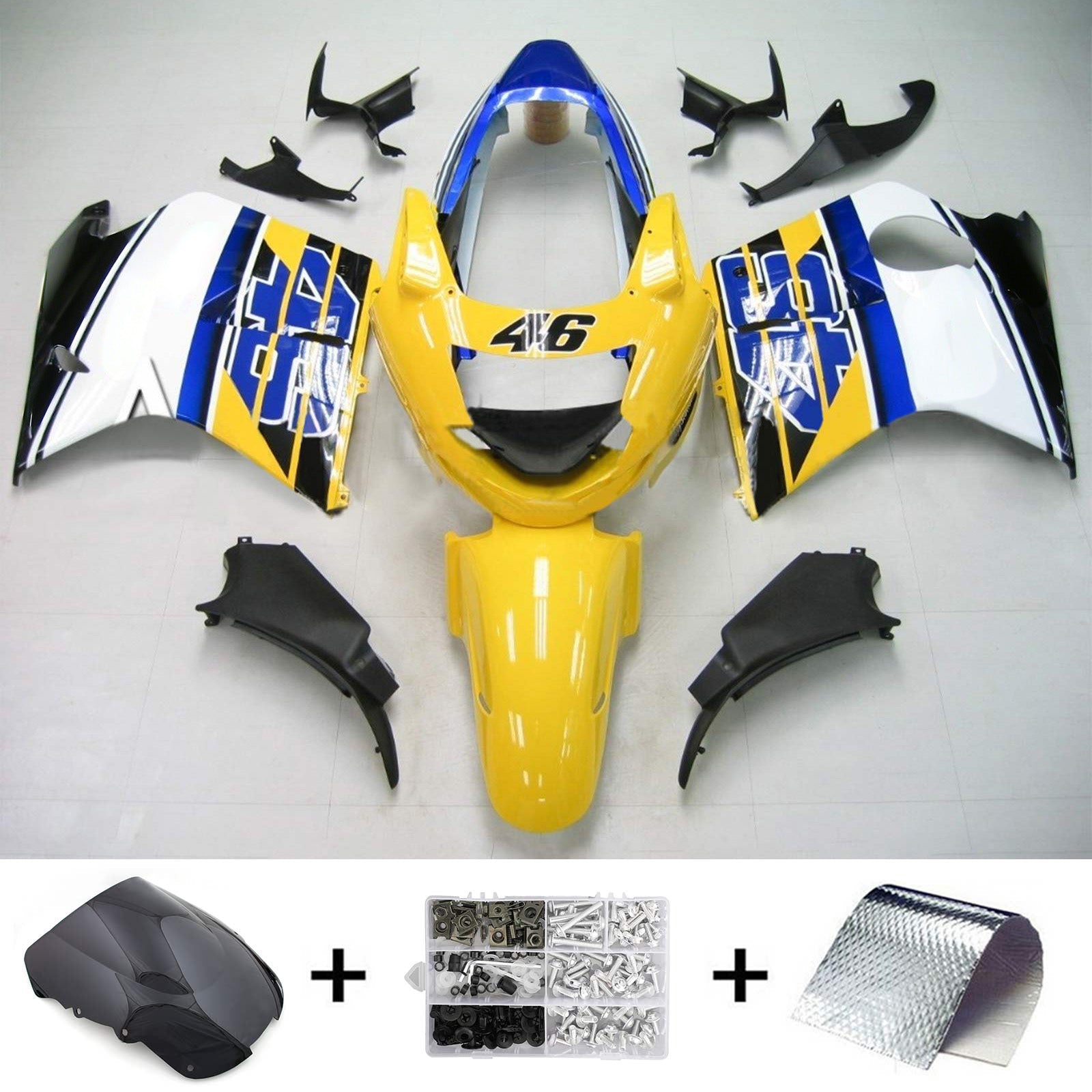 1996-2007 Honda CBR1100XX SuperBlackBird Amotopart Injection Fairing Kit Bodywork ABS #116