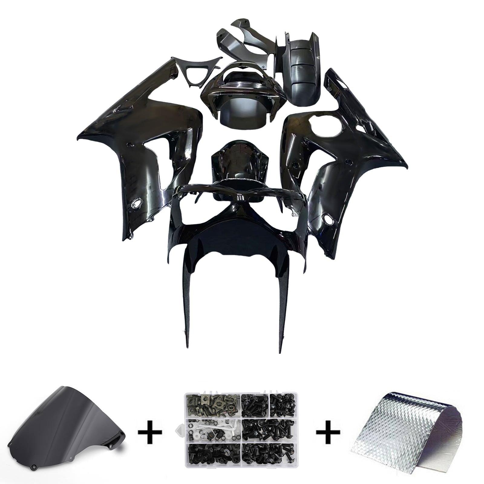 2003-2004 Kawasaki ZX6R 636 Amotopart Injection Fairing Kit Bodywork Plastic ABS #104