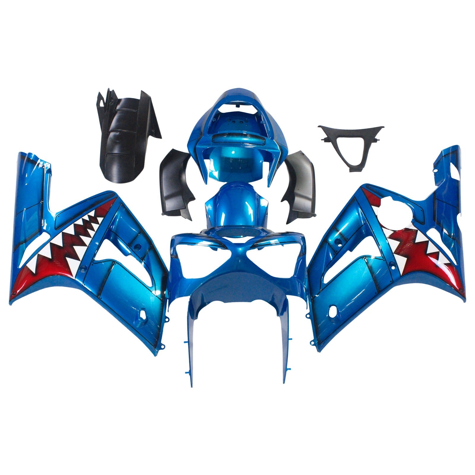 2003-2004 Kawasaki ZX6R 636 Amotopart Injection Fairing Kit Bodywork Plastic ABS #111