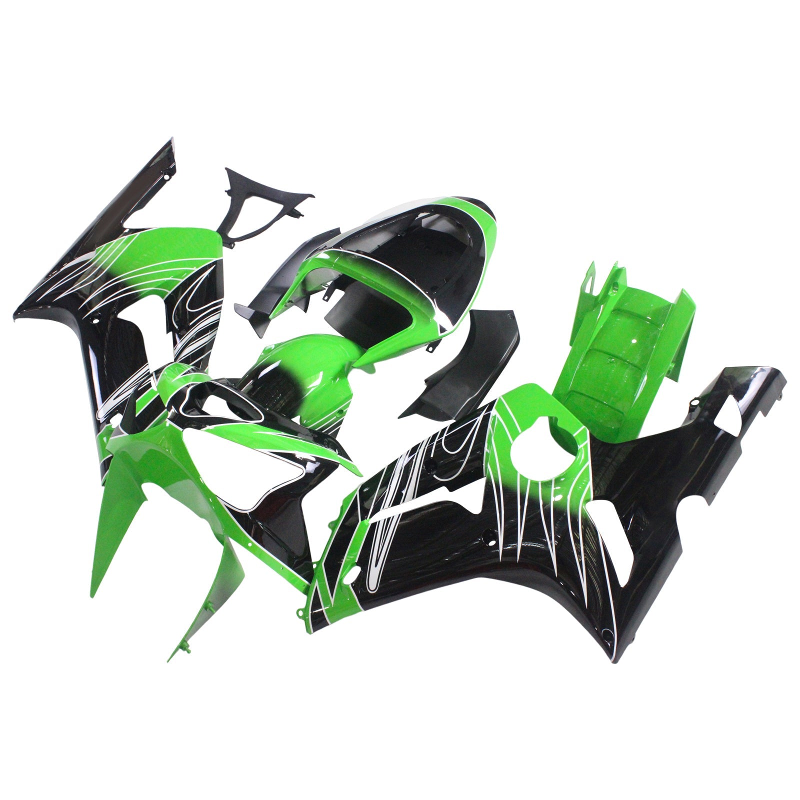 2003-2004 Kawasaki ZX6R 636 Amotopart Injection Fairing Kit Bodywork Plastic ABS #112