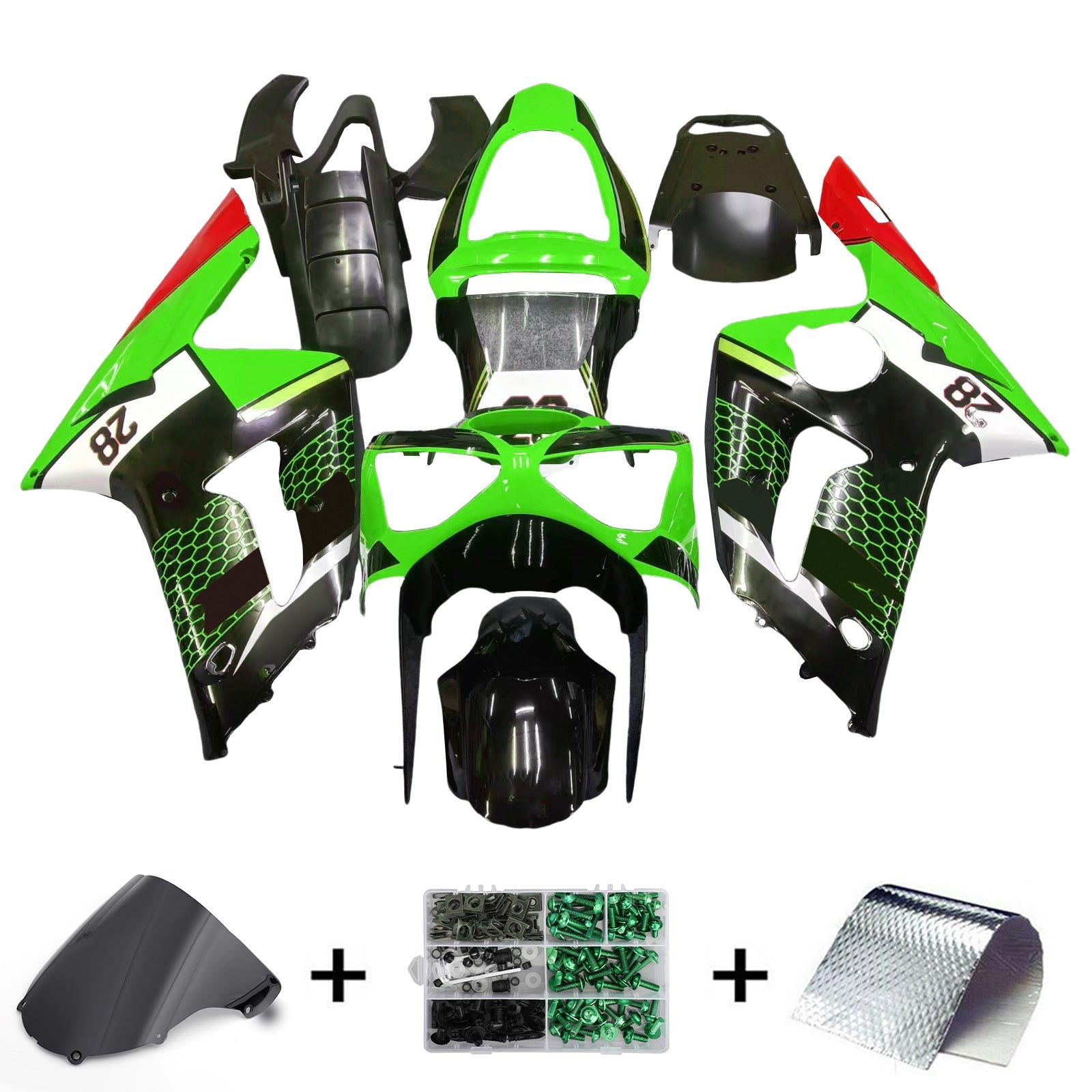 2003-2004 Kawasaki ZX6R 636 Injection Fairing Kit Bodywork Plastic ABS#120