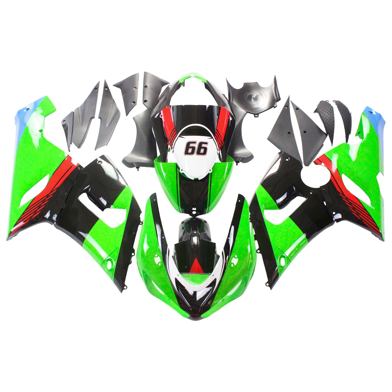 2005-2006 Kawasaki ZX6R 636 Amotopart Injection Fairing Kit Bodywork Plastic ABS #123