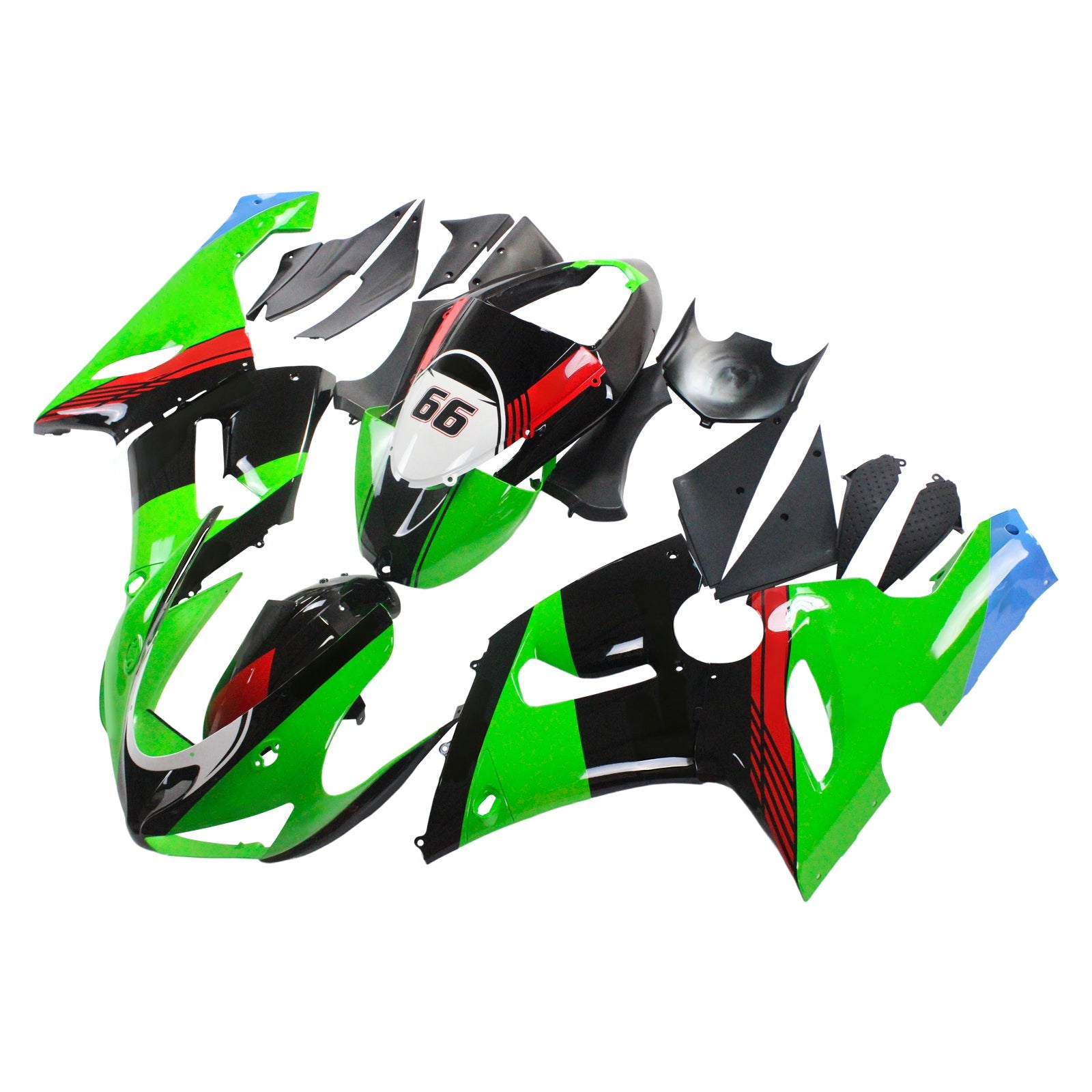 2005-2006 Kawasaki ZX6R 636 Amotopart Injection Fairing Kit Bodywork Plastic ABS #123