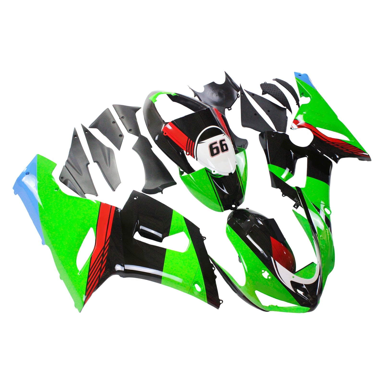 2005-2006 Kawasaki ZX6R 636 Amotopart Injection Fairing Kit Bodywork Plastic ABS #123