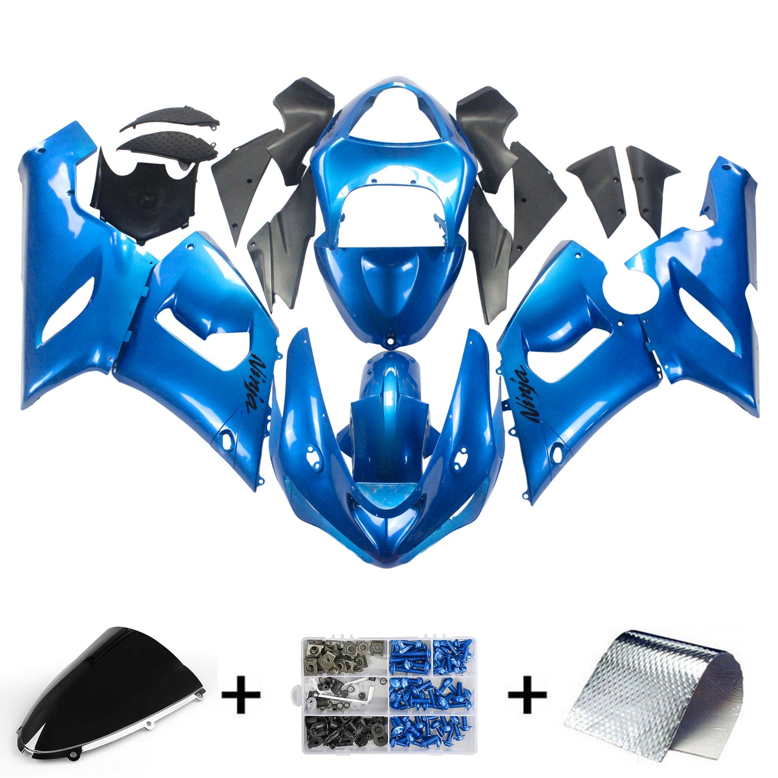 2005-2006 Kawasaki ZX6R 636 Amotopart Injection Fairing Kit Bodywork Plastic ABS #127