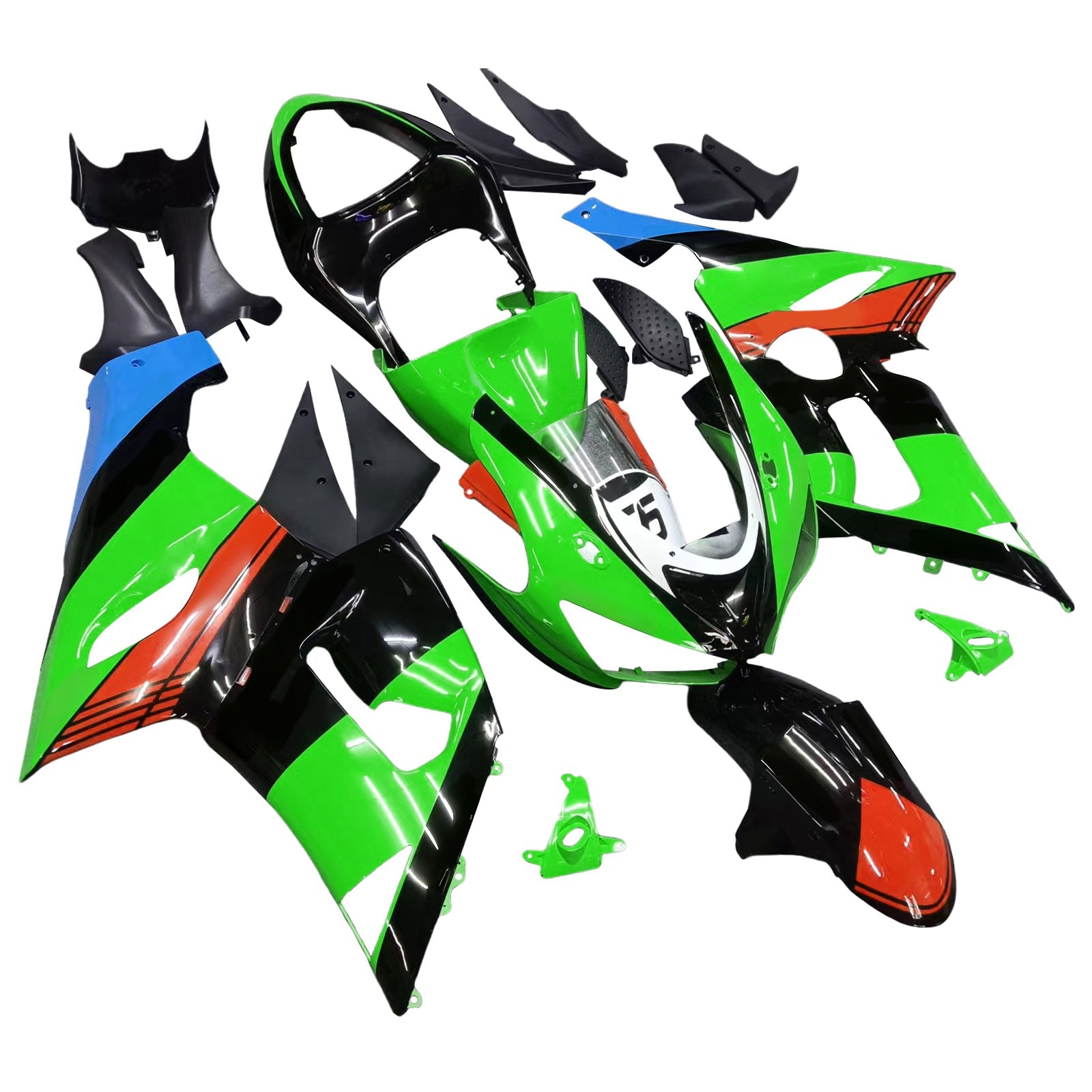 2005-2006 Kawasaki ZX6R 636 Amotopart Injection Fairing Kit Bodywork Plastic ABS #129