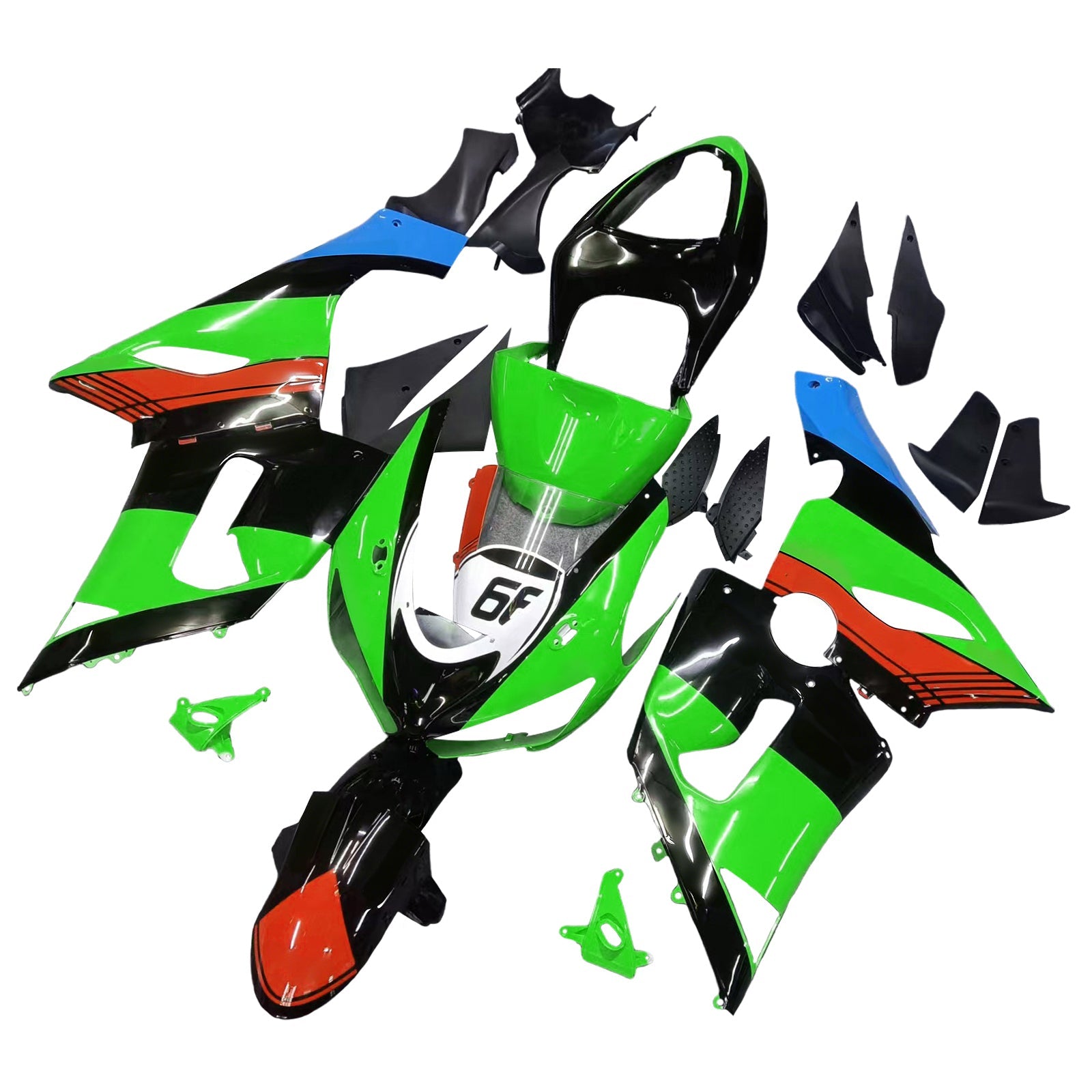 2005-2006 Kawasaki ZX6R 636 Amotopart Injection Fairing Kit Bodywork Plastic ABS #129