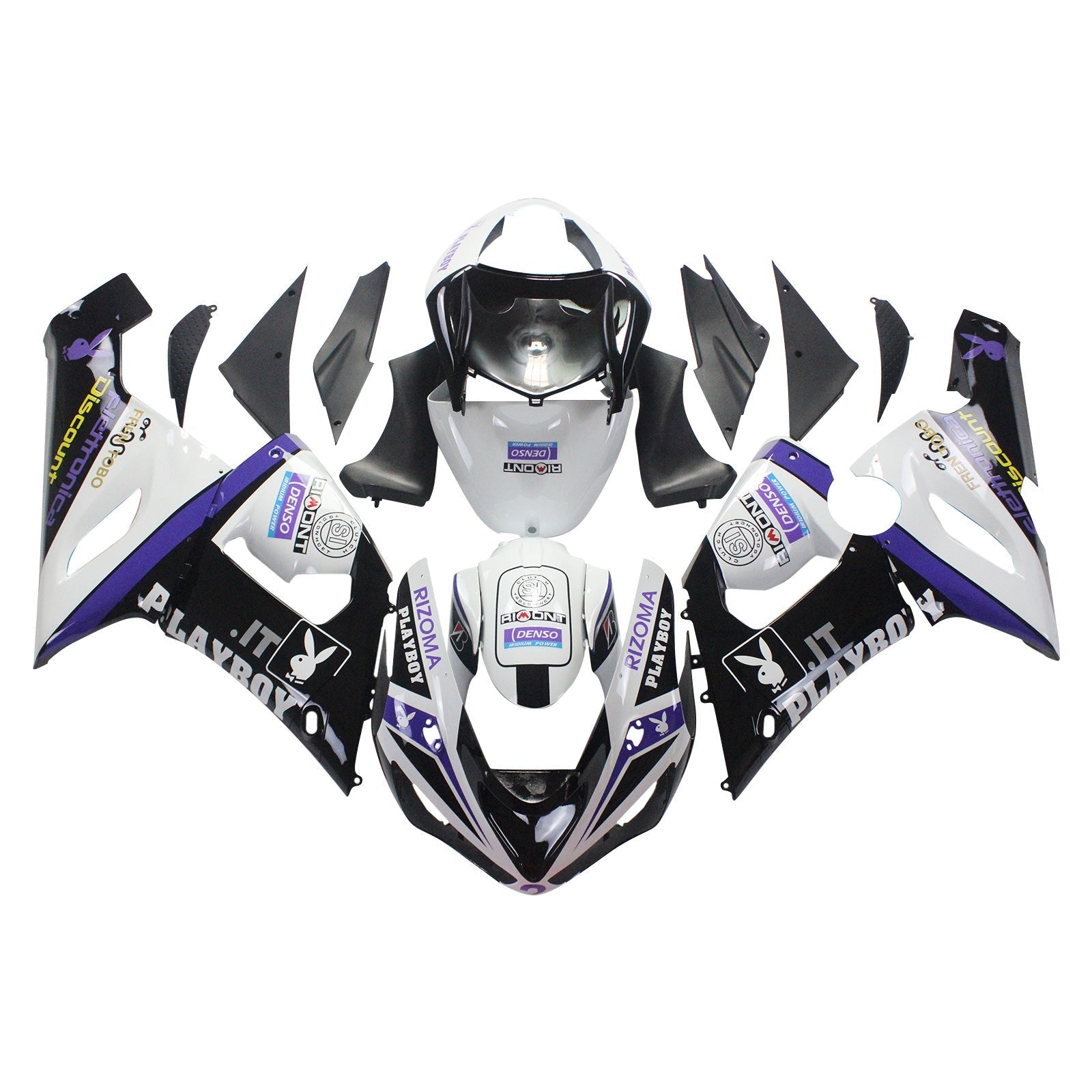 2005-2006 Kawasaki ZX6R 636 Amotopart Injection Fairing Kit Bodywork Plastic ABS #142