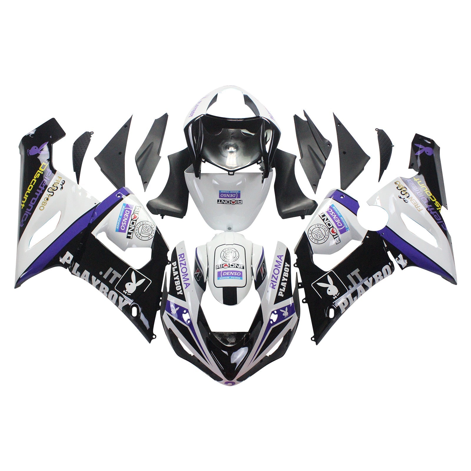 2005-2006 Kawasaki ZX6R 636 Amotopart Injection Fairing Kit Bodywork Plastic ABS #142